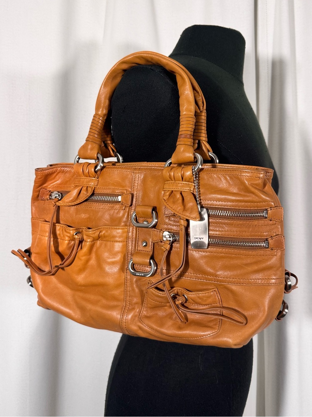 DKNY Caramel Brown Leather Handbag
